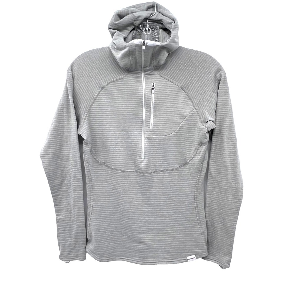 PATAGONIA Women's Sz S Gray Capilene 4 Expedition Weight 1/2-Zip Polartec Hoodie
